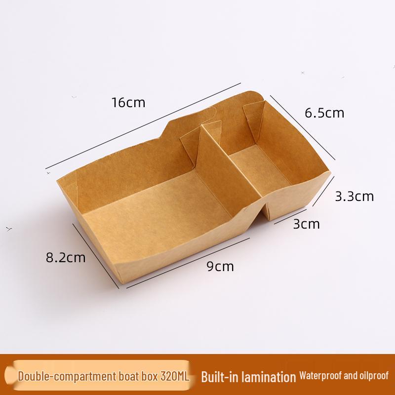 Kraft Paper Disposable Lunch Box - Rectangular Takeaway Box for Fried Chicken, Steak, BBQ, Snacks, and Meals