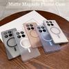 Frosted Magnetic Case for Xiaomi 17 Anti-Fingerprint Clear Cover Compatible with Redmi Note 15 Pro Xiaomi 14 Poco F8 X6 X7