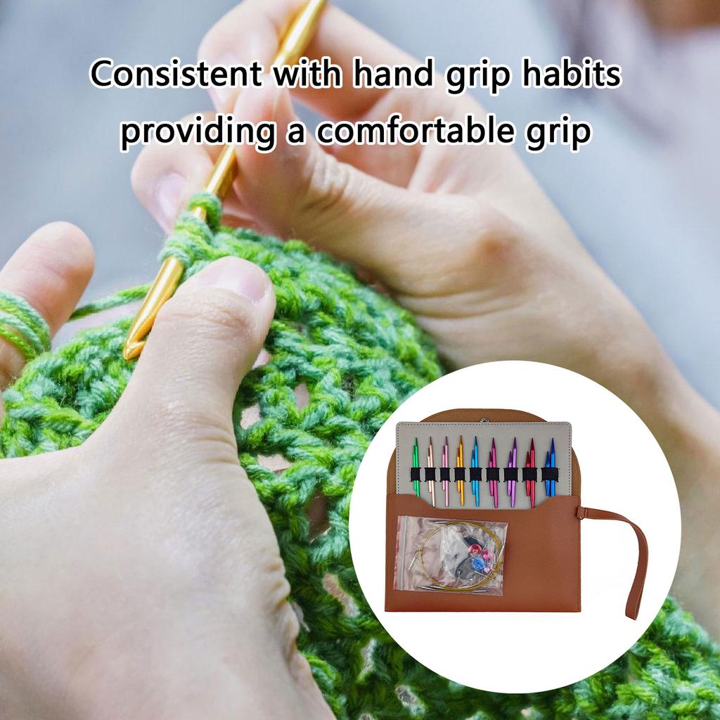 9Pairs Interchangeable Circular Knitting Needle Set 3.0mm-6.0mm for Knitting Sweater Sock Aluminum Knitting Needle Set