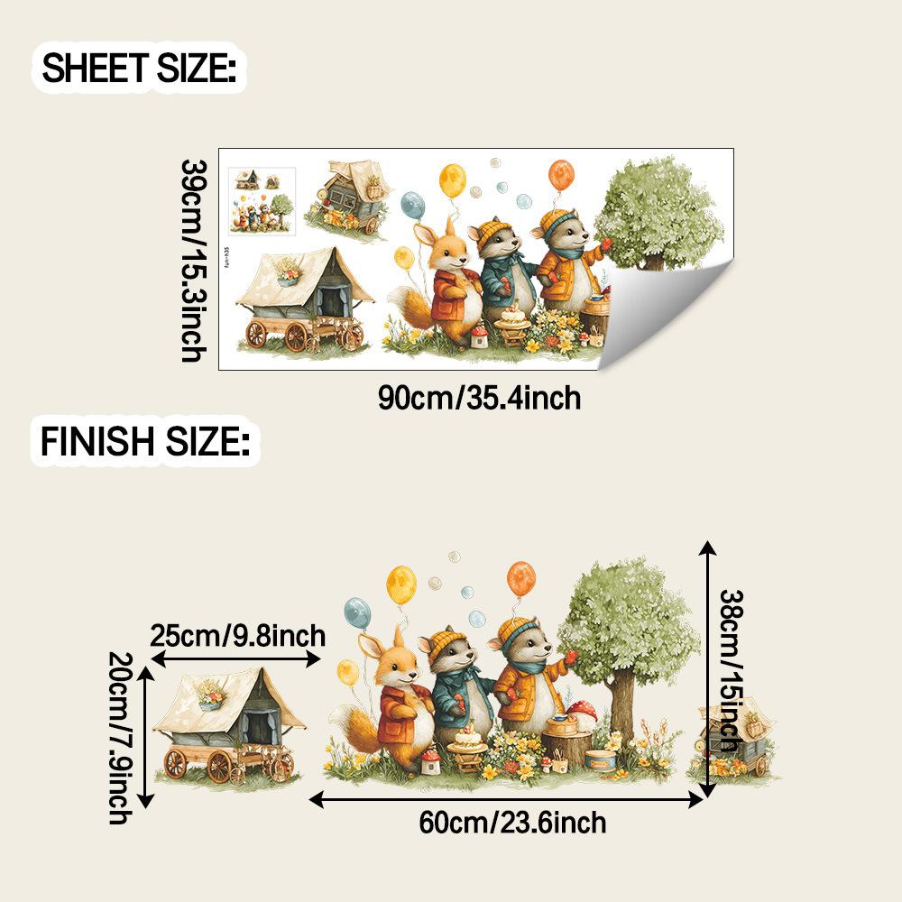 

Креативные наклейки «Лесные животные устраивают вечеринку» для гостиной, столовой и украшения дома