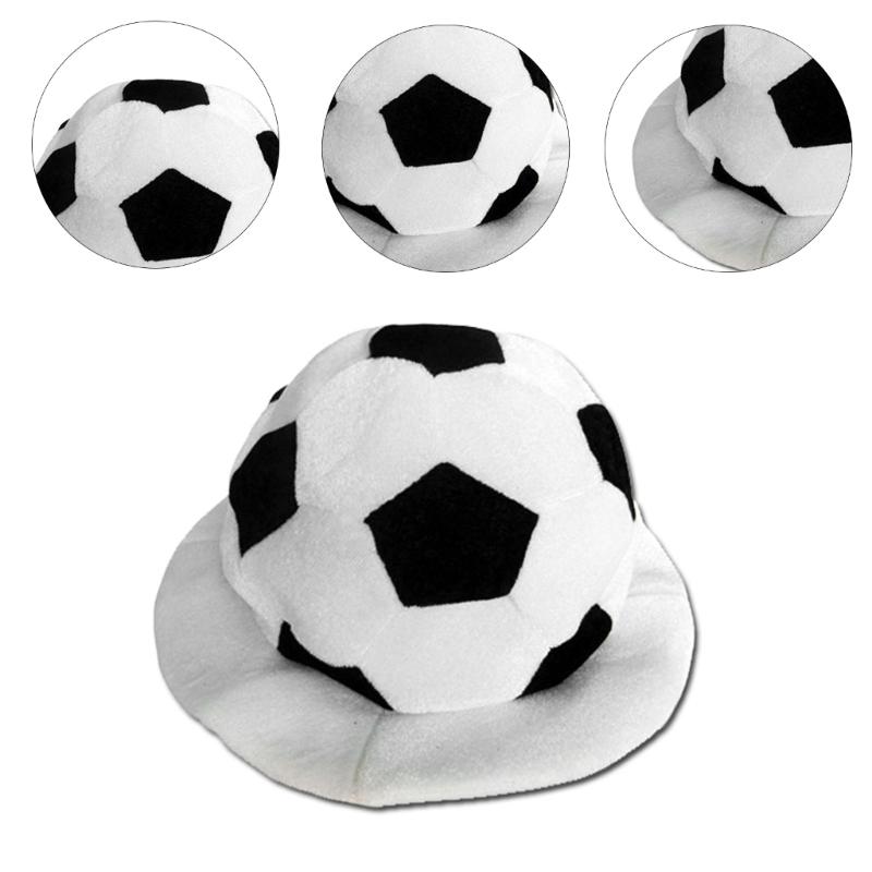 Halloween Soccer Bucket Hat Headgear Plush Head Cover for Masquerades Halloween Plush Cartoon Hat Headgear