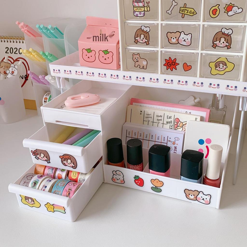 Simple Drawer-Style Stationery and Cosmetics Storage Box for Desk and Dorm