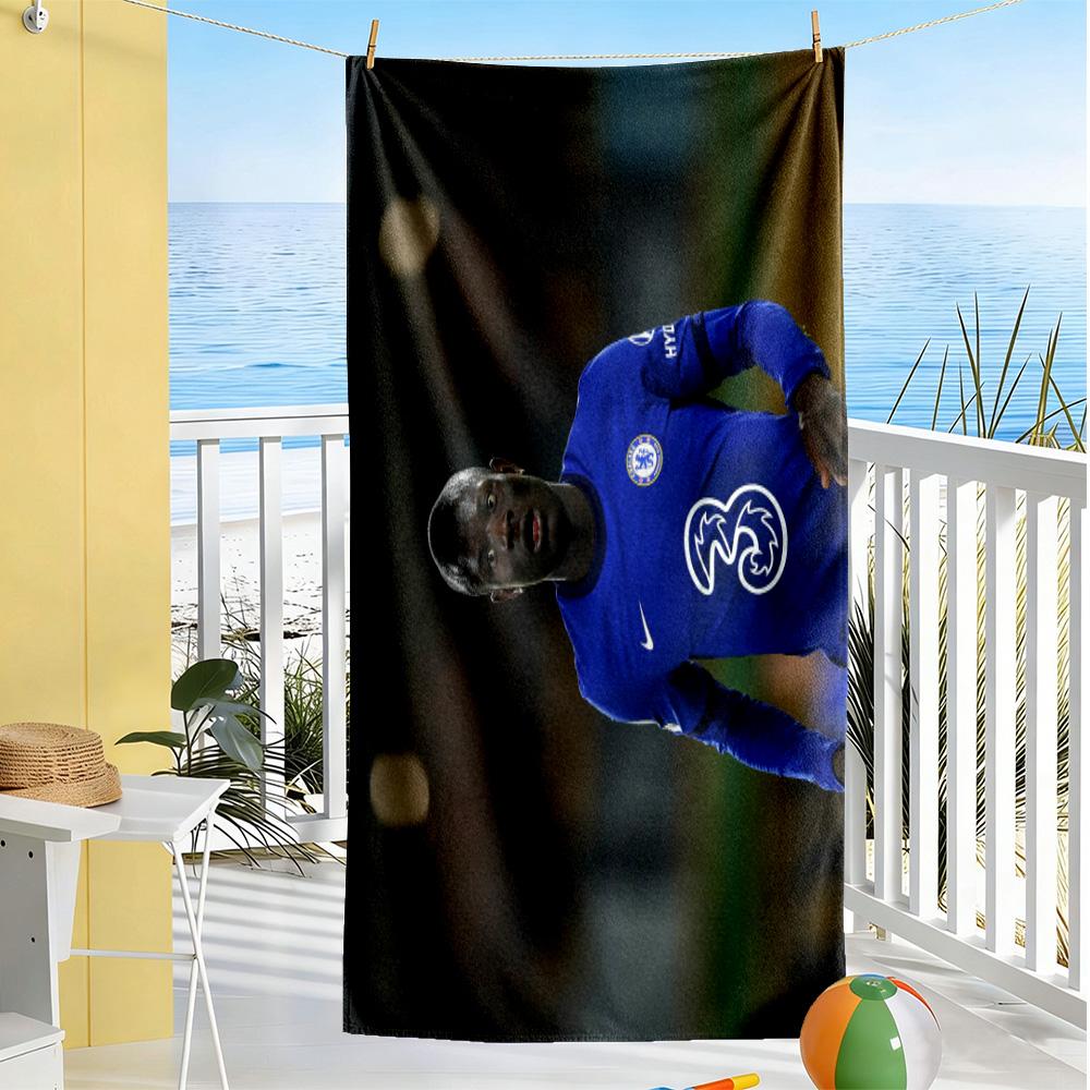 Soccer Player Action Beach Towel Soft Durable Quick-Dry Comfortable Lightweight Suitable for Sports, Travel, Swimming, Yoga, Bathroom, Beach, And Pool