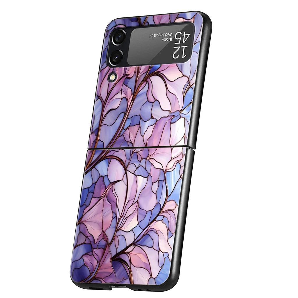 Phone Case for Samsung Galaxy Z Flip 3 4 5 6 7 Folding Shell For Samsung Z Flip4 Flip5 PC Hard Cover Flower marble Geometry