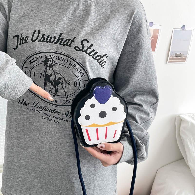 Spring New Cartoon Contrasting Color Personalized Women's Bag Trendy Shoulder Bag Cute Bag Change Bag Fashion Messenger Bag
