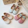 2025 Korean Version of Girls Polka Dots Retro Girls Foreign Princess Shoes Single Shoes Children Soft-soled Doudou Shoes Versatile Leather Shoes