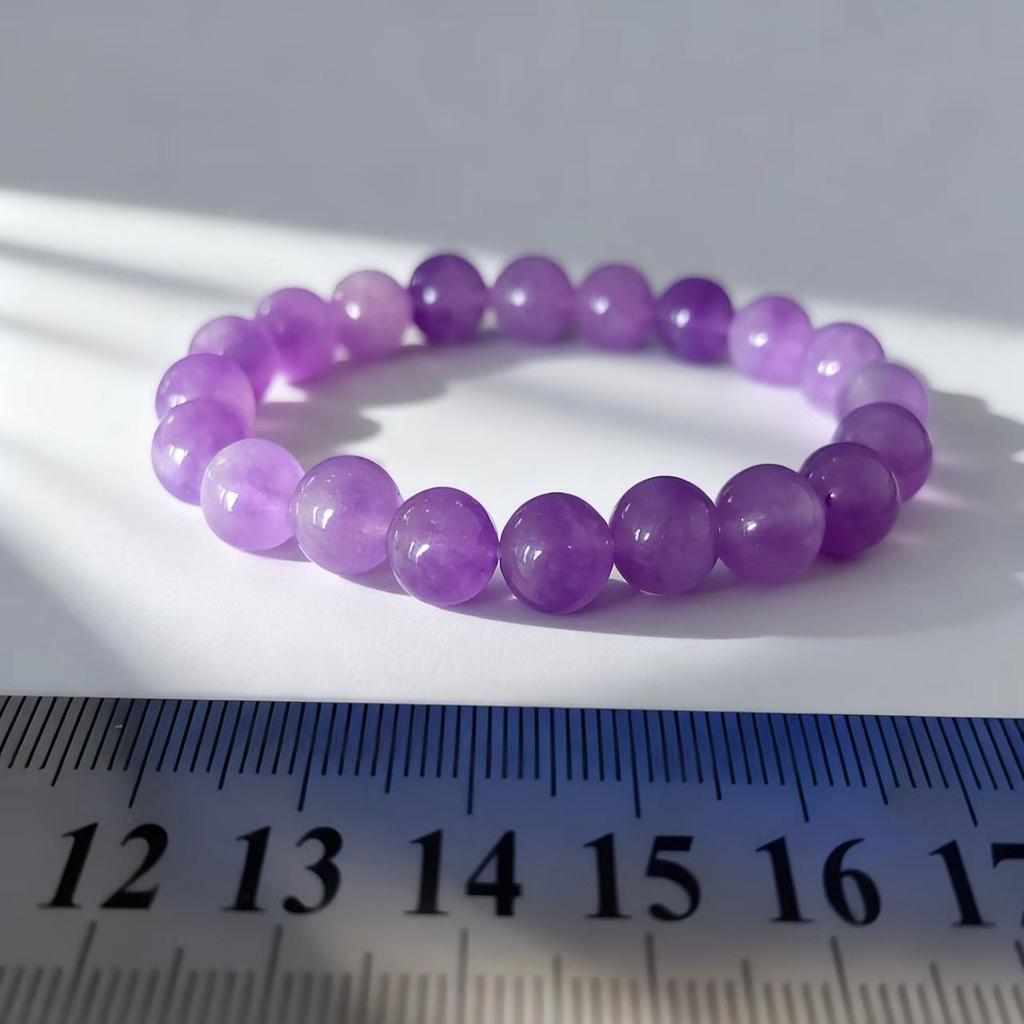 8mm φυσικό βραχιόλι από πλεγμένο αμέθυστο λεβάντας, γλυκό και κομψό, μοντέρνο κόσμημα