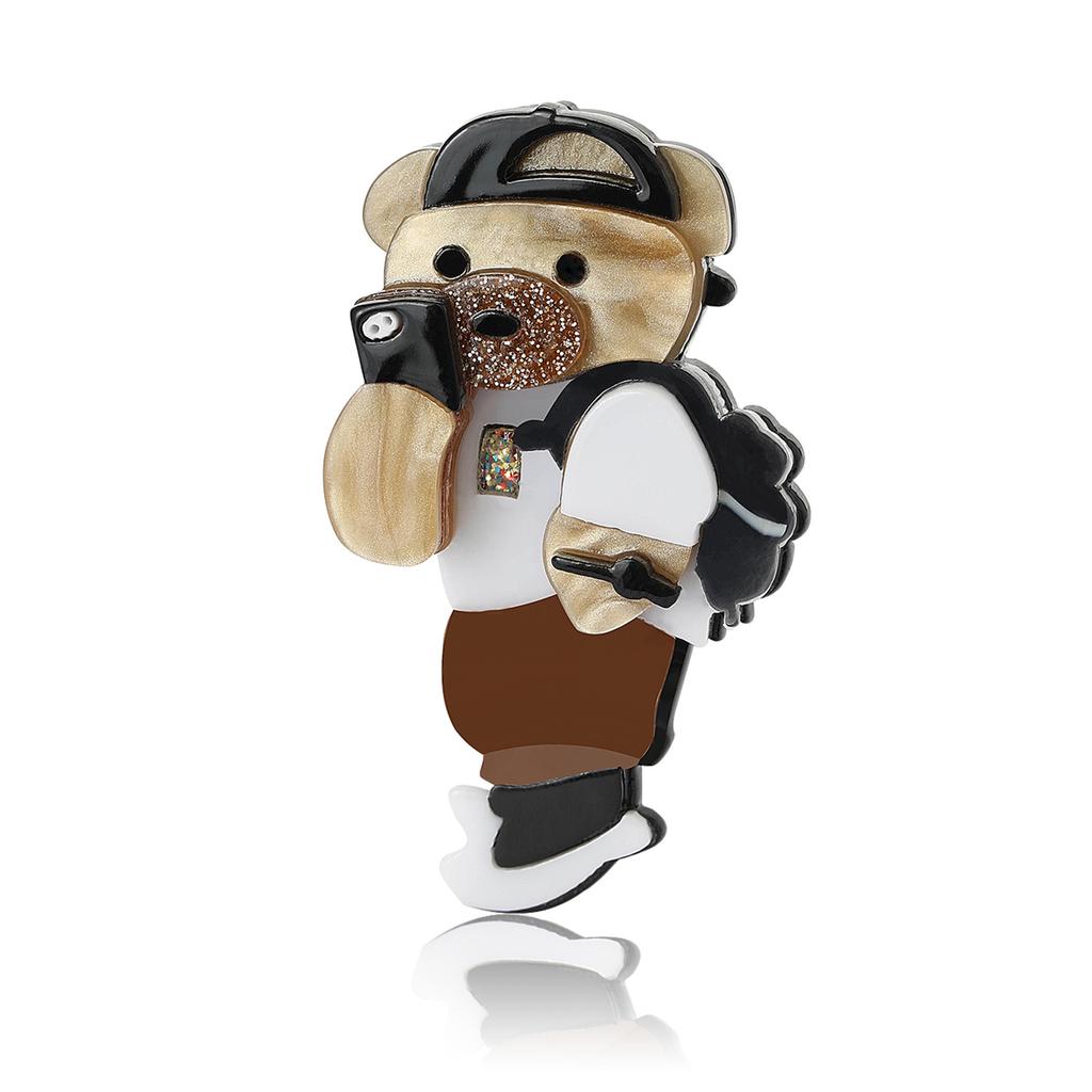 Cute Cartoon Acrylic Three-Dimensional Bear Brooch Personalized Creative Men'S And Women'S Clothing Corsage Jewelry Animal Pin