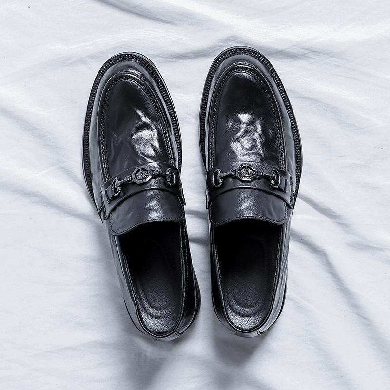

Мужские кожаные туфли деловые туфли кожаные мужские корейские туфли британские свадебные туфли с острым носком туфли для жениха повседневные туфли 9121-R 38 чёрный