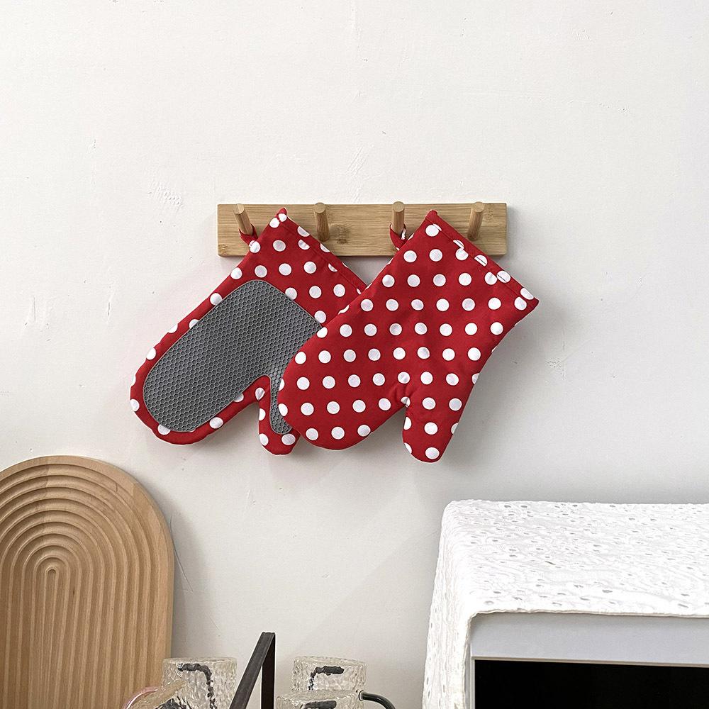1Pari Oven Mitts Heat Resistant Non-Slip Silicone Grips Kitchen Mitts for Oven