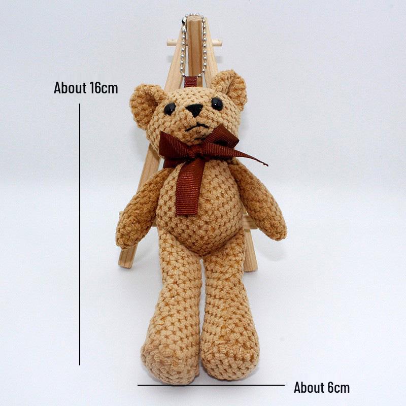 Adorable Pineapple Plaid Teddy Bear Keychain Plush Toy Gift