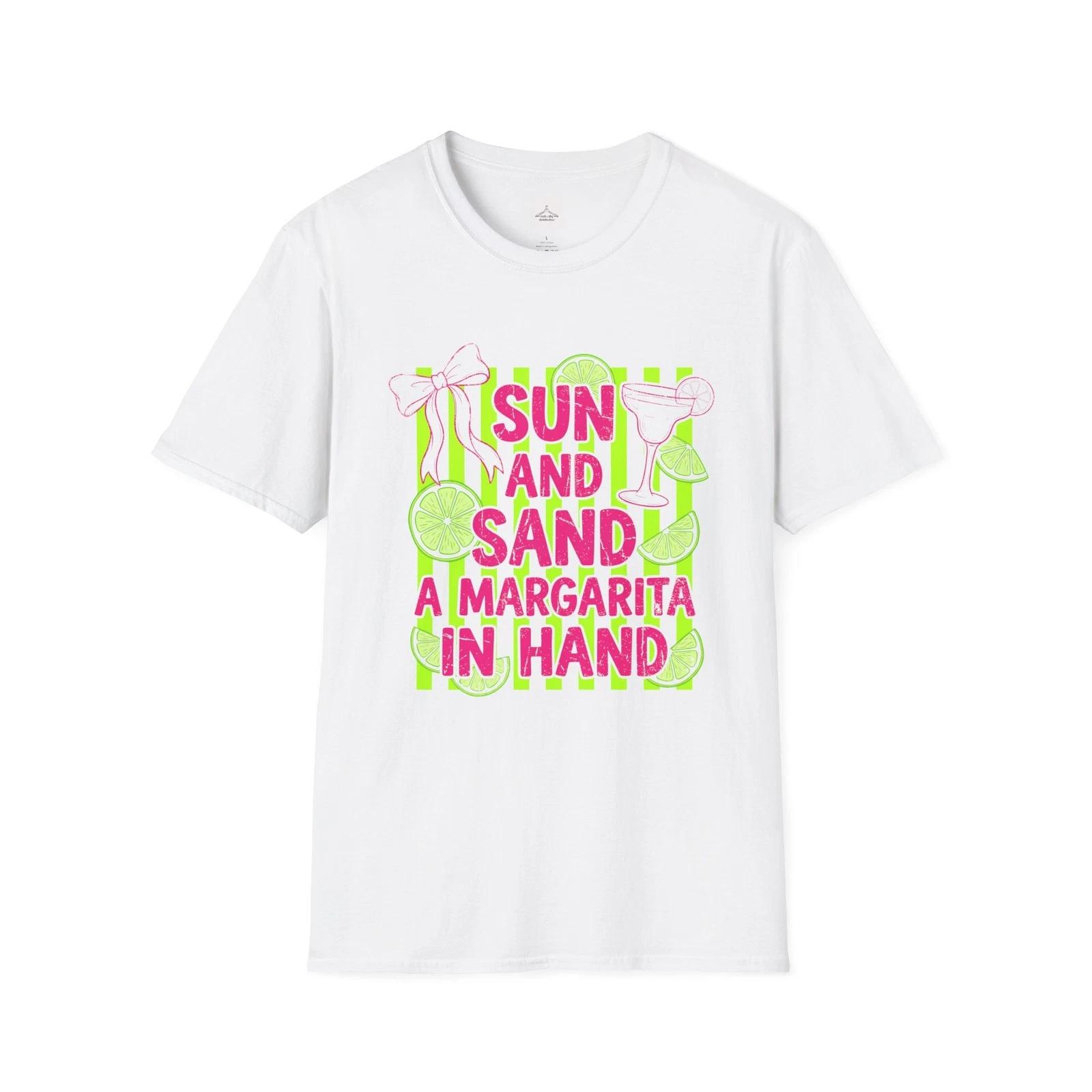 

Sun and Sand A Margarita in Hand T-Shirt | Beach Cocktail Tee 3XL