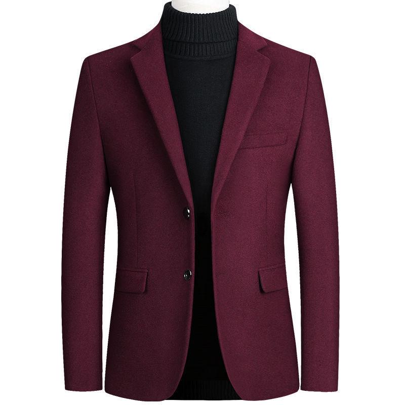 Men's Single-Breasted Wool Blazer - 2025 Autumn/Winter Business Casual Jacket