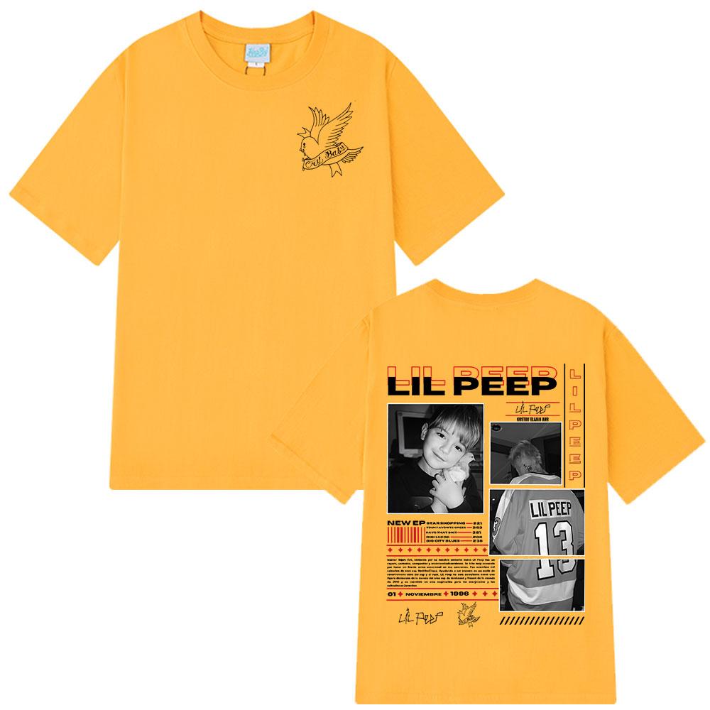 Rapper Lil Peep Crybaby Hellboy 2025 T-shirt Vintage Hip Hop T Shirt Men Women Clothing Cotton Oversized Short Sleeve T-Shirts