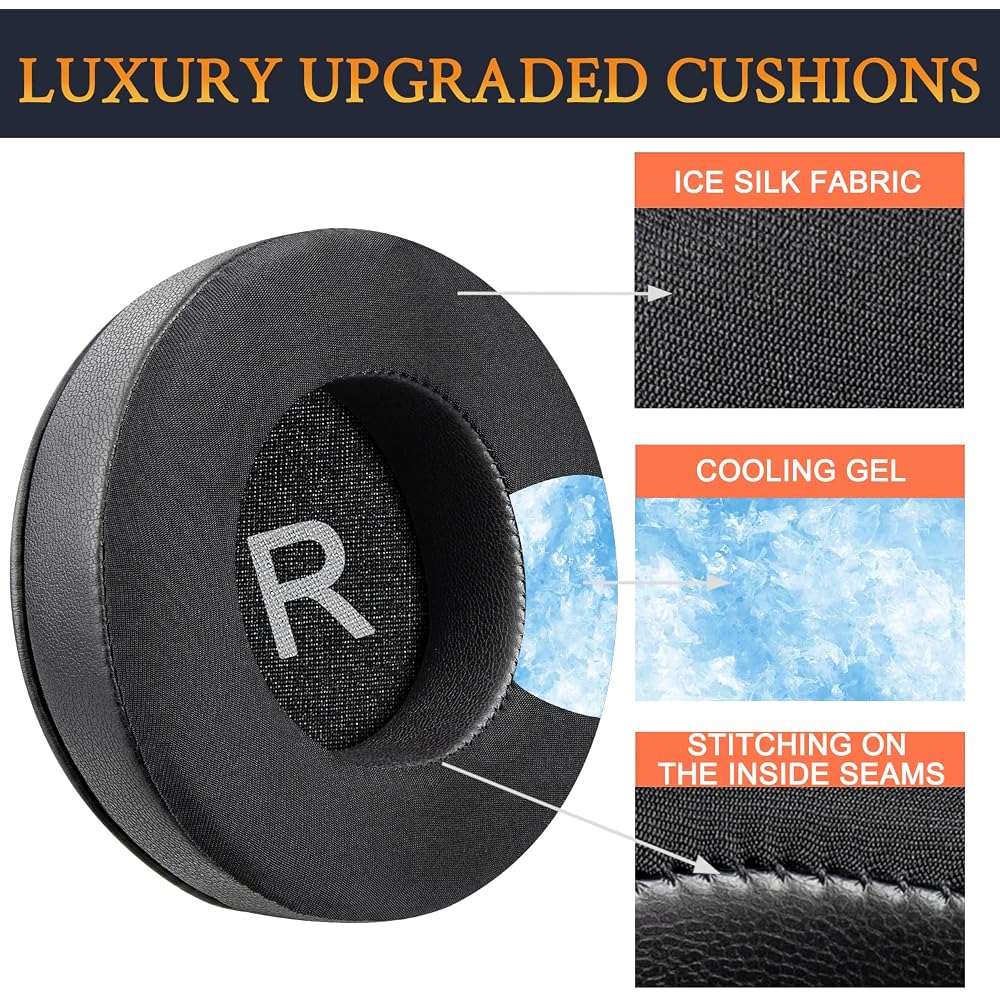 SOULWIT Cooling Gel Pad Earpads for AKG Pro Audio K52 K72 K92 M220 K240 K241 K242 K271 K272 K340 ...
