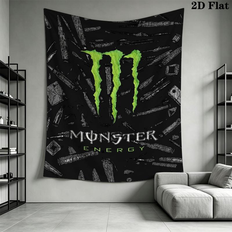 Monster Energy Wall Tapestry Aesthetic Wall Hanging Printed Fabric Blanket Decorative Tapestries for Bedroom Living Room Home Decor