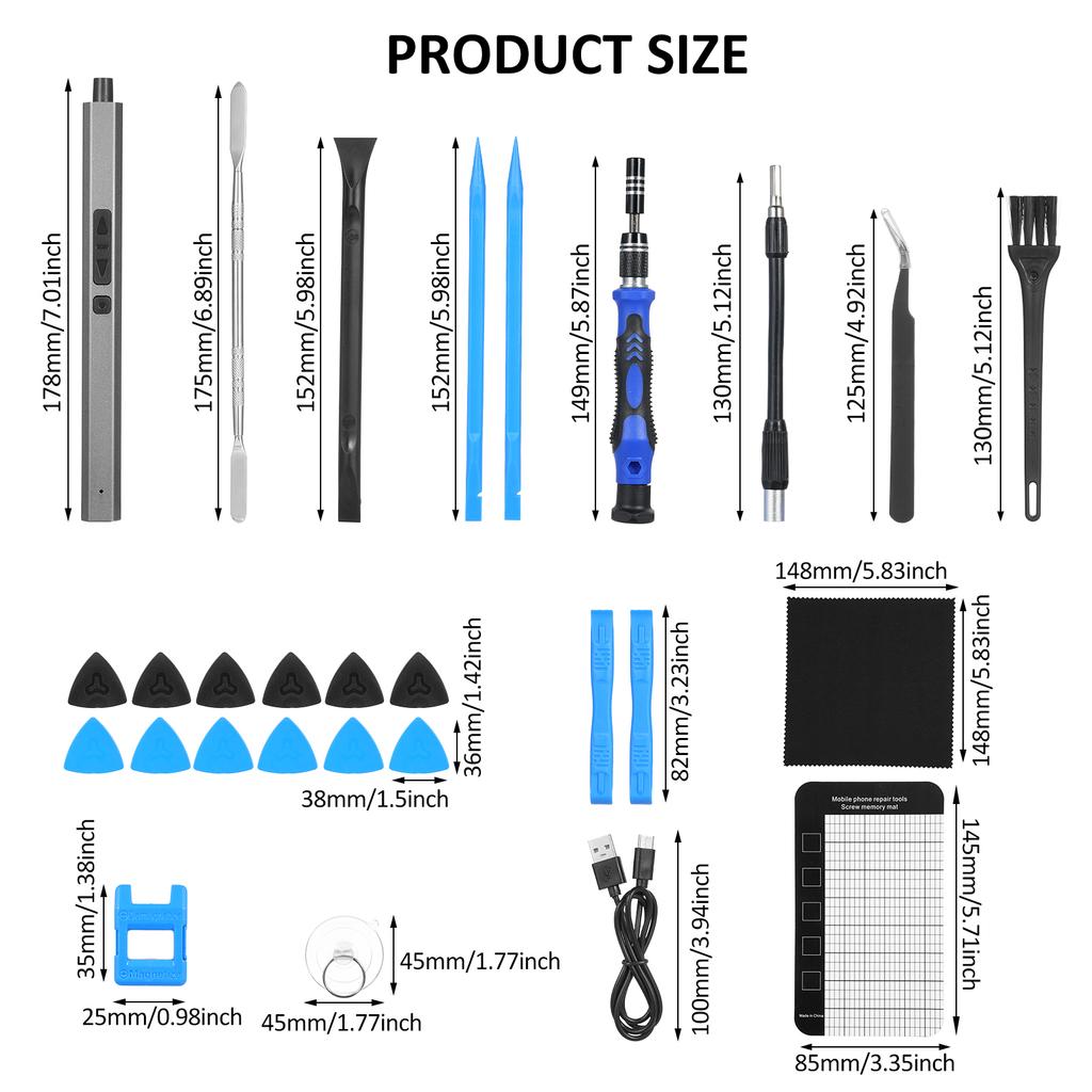 Lithium Electric Screwdriver, Small Portable Cordless Power Screwdriver Set, 152 in 1 Precision Screwdriver Set, Mini