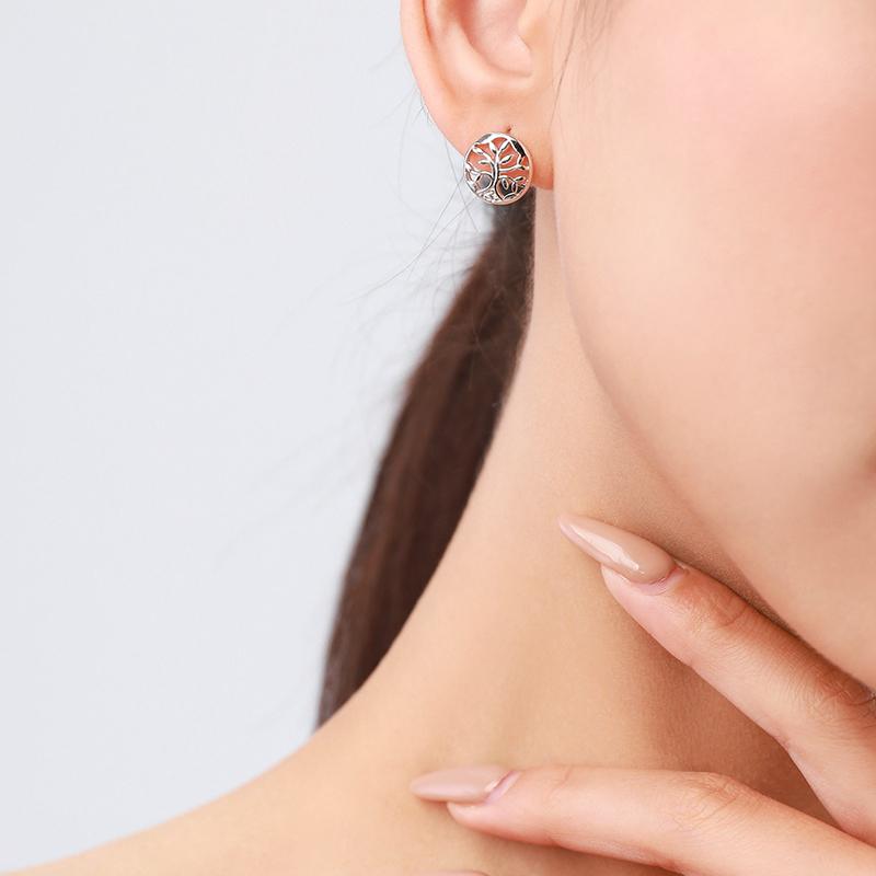 

Простые винтажные серьги Ailmay с листьями деревьев из стерлингового серебра 925 пробы, серьги-гвоздики «Древо жизни» для женщин, ювелирные изделия в подарок