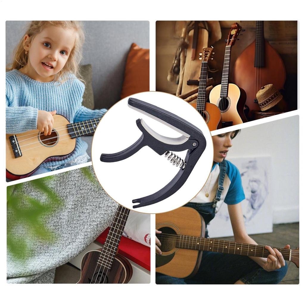 Gitarrenkapodaster für Akustik-Ukulele Stimmkapodaster Tragbarer Federgreifer Multifunktionales Gitarrenzubehör für Folk-Gitarre