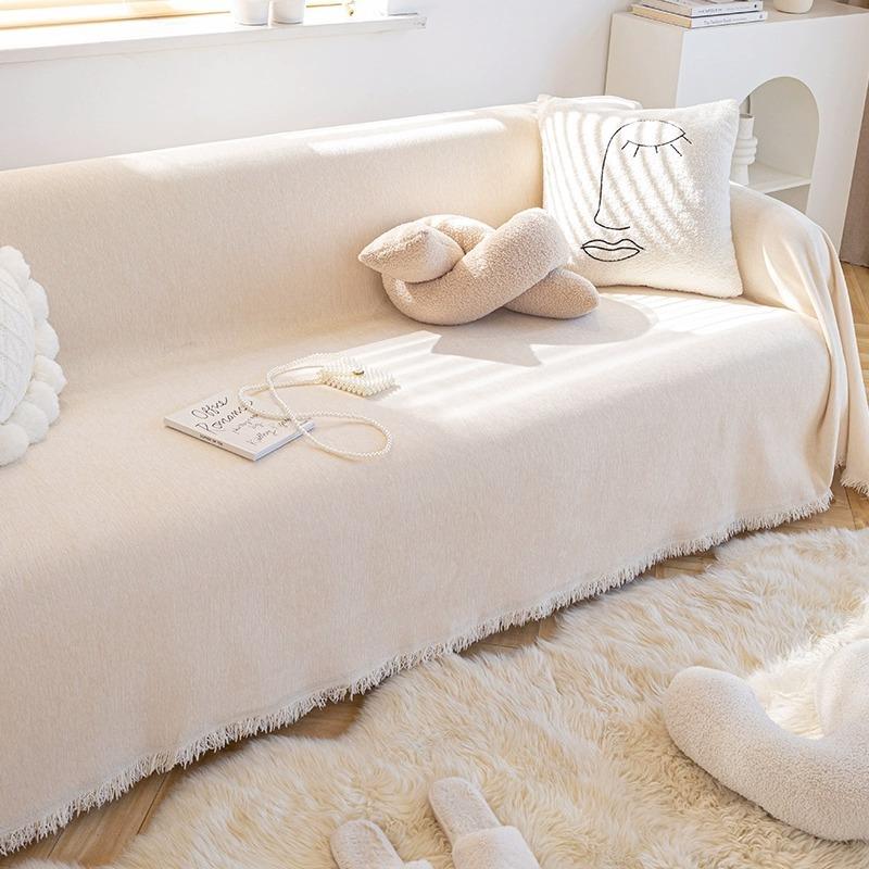 Solid Color Chenille Sofa Towel Full Cover Sofa Cushion Cover Cloth Cover Towel Sofa Cover Cover Four Seasons General Purpose