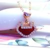 Purple Gold Light Luxury Redstone Safety Lock Sleeve Chain Temperament Pure Color Gold Plated Rose Gold Necklace