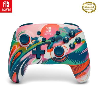 Licencjonowany kontroler bezprzewodowy PowerA Enhanced dla Nintendo Switch Liquid Sunset [Produkt Nintendo] - [2-letnia gwarancja] NSGP0351JP-01
