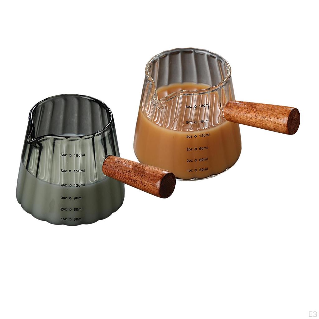 Glass Coffee Milk Mug 16oz Teacup Espresso Measuring Cup for Kitchen Teahouse