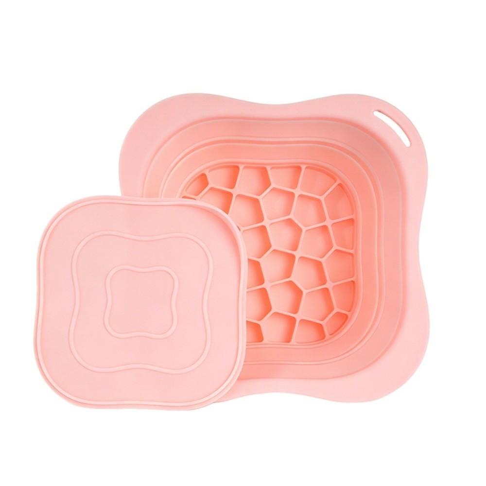 Foldable Face Ice Bath Bowl Built-in Ice Tray Silicone Portable Ice Basin Cold with Lid Face Dipping Bowl Beauty Tools