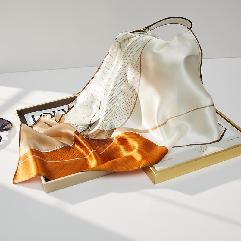 2024 New Style Mulberry Silk Scarf 70 - Fangcaodu Small Square Summer Shawl