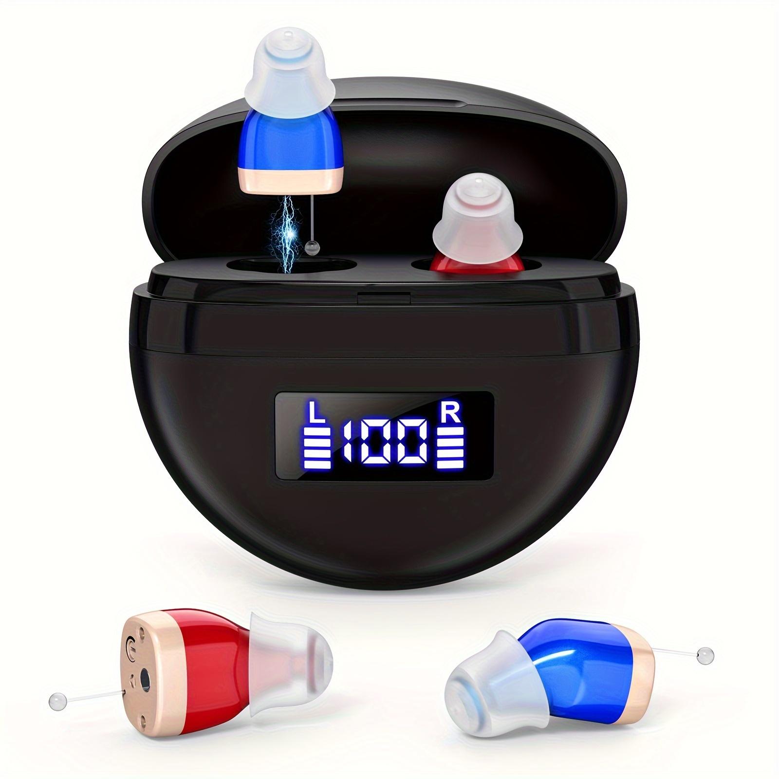 

1 пара перезаряжаемых слуховых аппаратов для пожилых и взрослых с шумоподавлением, невидимые внутриканальные цифровые усилители слуха