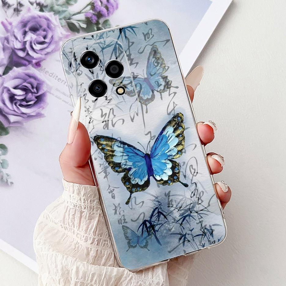 For Honor 200 Lite Case Cute Love Heart Butterfly Painted Cover Clear Silicone Phone Case For Honor 200 Lite 200Lite Soft Fundas