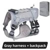 Dog Chest Back Large Dog Tactical Chest Strap Explosion Proof Velcro Dog Chest Back Large Dog Pet Leash