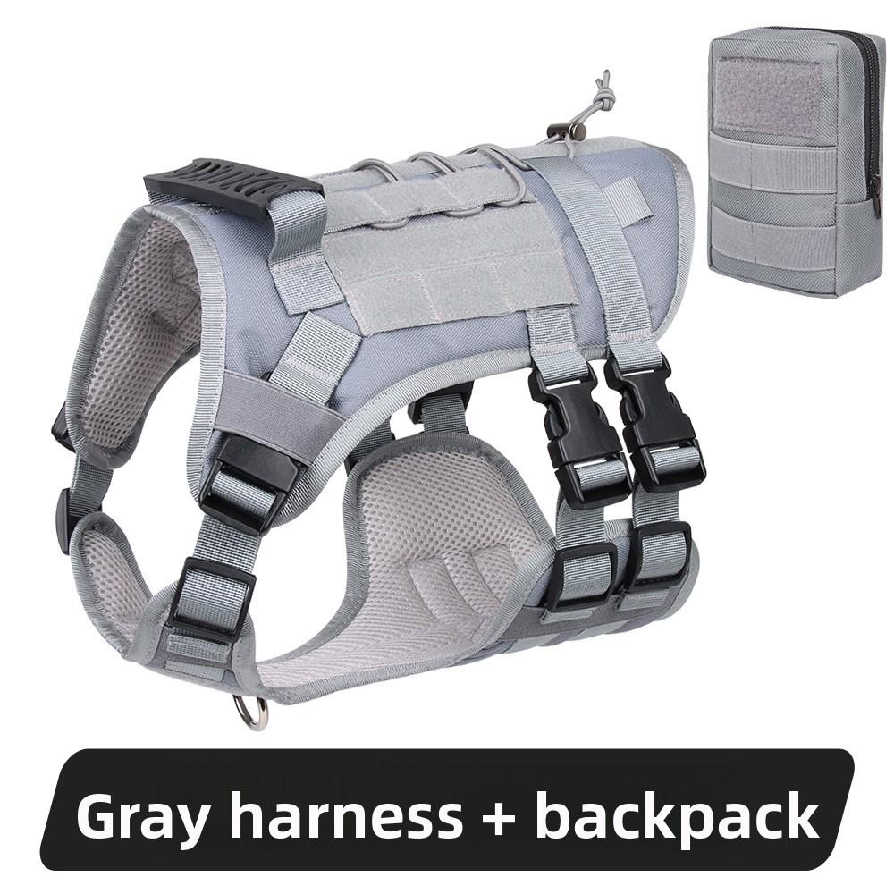 Dog Chest Back Large Dog Tactical Chest Strap Explosion Proof Velcro Dog Chest Back Large Dog Pet Leash