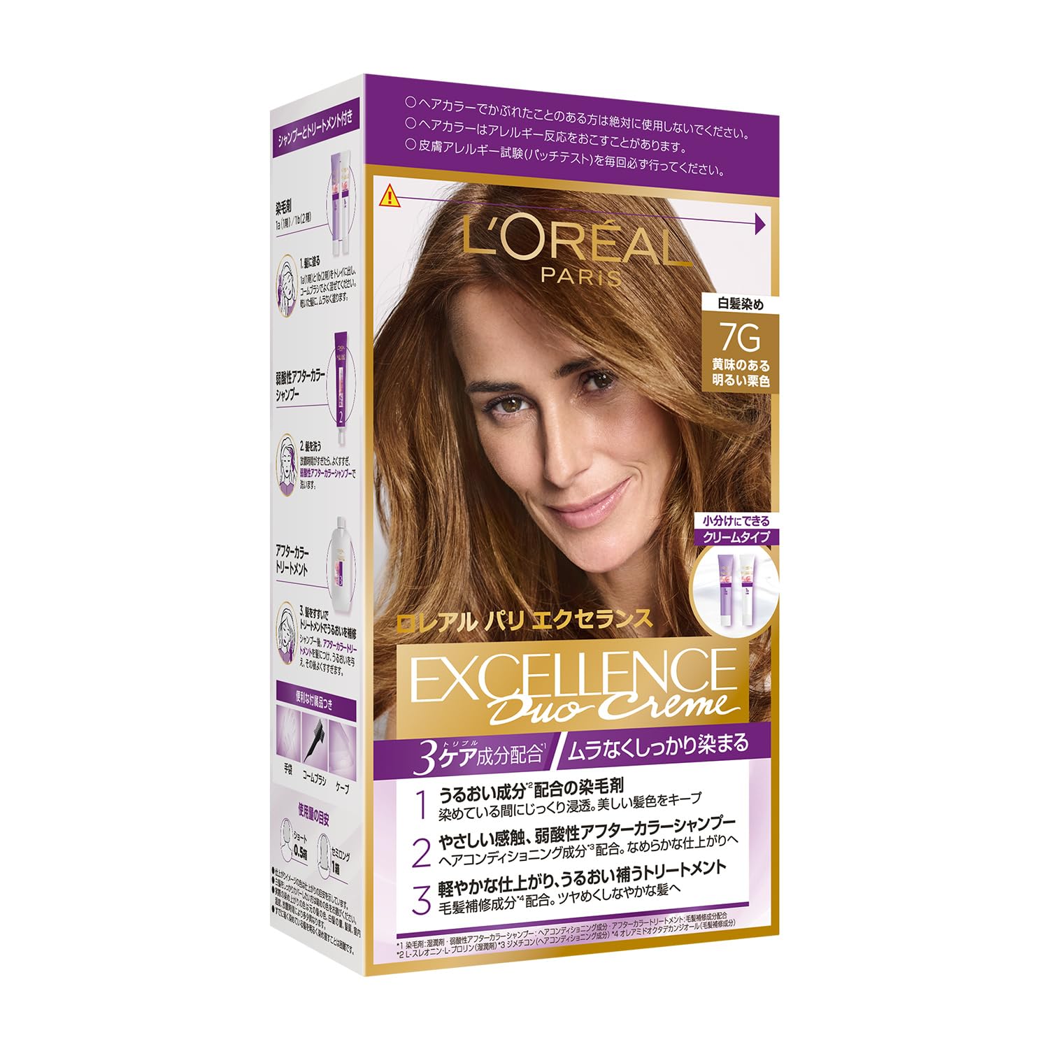 

Paris Excellence R Cream Hair Color for Gray Light Chestnut with a Yellowish Blush L Oreal Hair, 7g, (Quasi-drug)