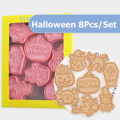 8 Teile/satz Halloween Cartoon Keks Formen Kürbis Zauberer Muster Lebensmittel-grade PP Süße Gebäck Keks Formen für Party