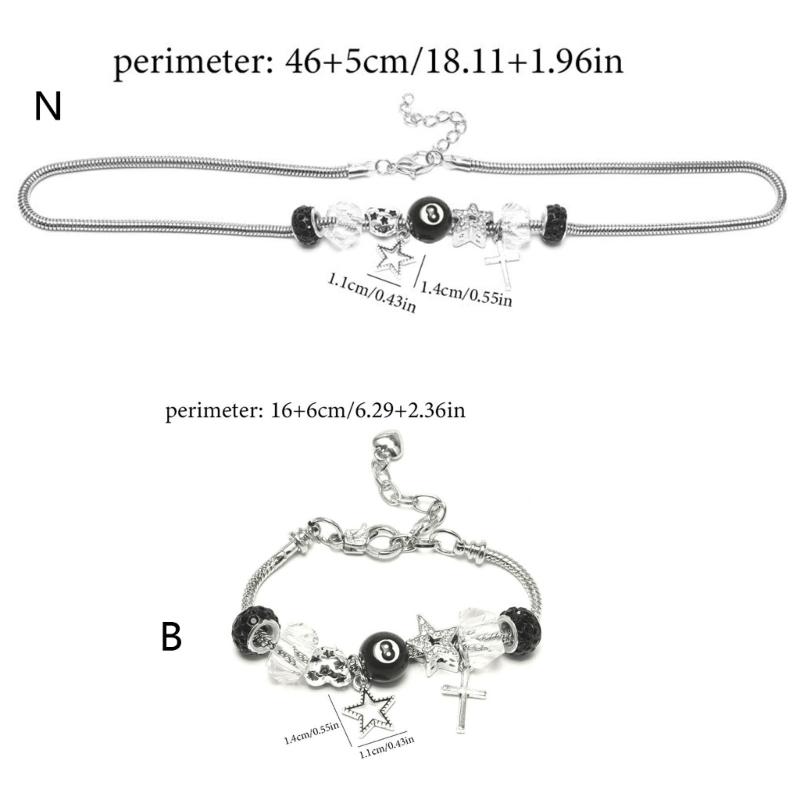 Zinc Alloy Star Crucifix Design Necklace Adjustable Lightweight Bracelet Punk Jewelry Piece For Various Occasions