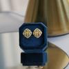 Trendy Gold Color Stud Earrings for Women Hollow Design Luxury Female Earrings Wedding Party Temperament Elegant Jewelry