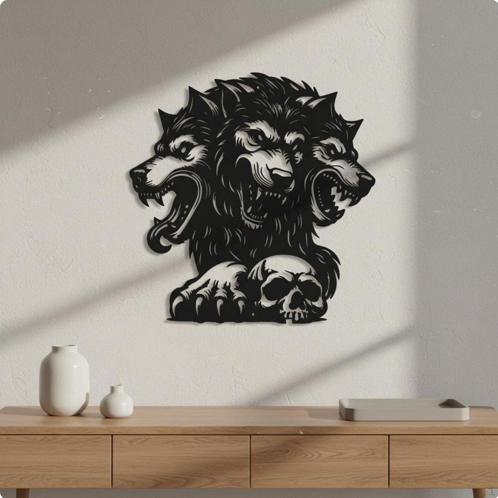 Wolf Metal Wall Art Cut Minimalist Design Iron Animal Hanging for Nature