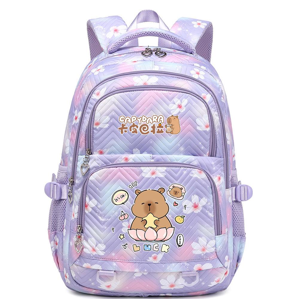 Cute Capybara Student Waterproof Backpack Girls Kids Back To School Book Bags Teenagers Schoolbags Women Travel Bagpack Mochila