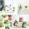 HappyHapi 12 Pcs Artificial Succulents Mini Fake Plants Unpotted Faux Succulent for Craft, Small Plastic Succulents Assortment in Flocked Green