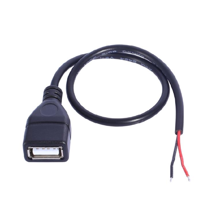 USB Power Pigtail Cable USB Male to 2 Pin Bare Wire Open End Power Pigtail Cord for LED Fan Camera Accessories