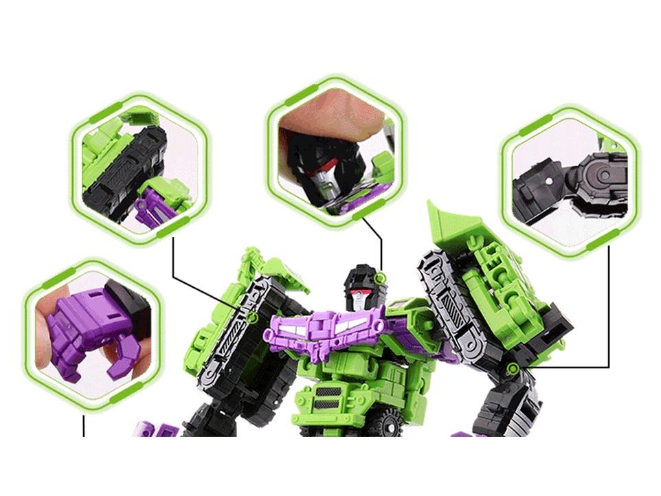 Little Hercules Six-in-One Excavator Robot Toy Set for Kids