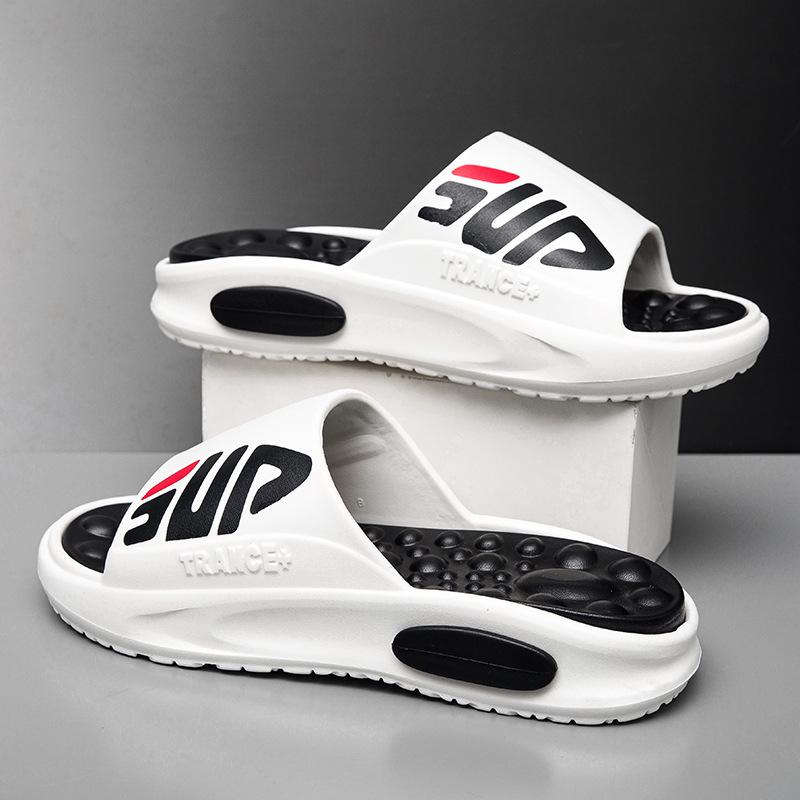 New Slippers Men s Summer Soft-soled Slippers Beach Sandals King Size Home Bathroom Sandals 47-48 белый
