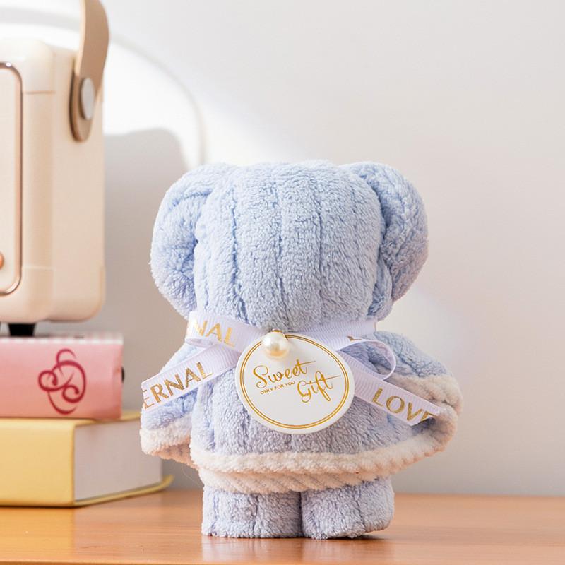 Baby Bear Hand Towel With Soft Coral Fleece For Wedding Favor And Party Decor