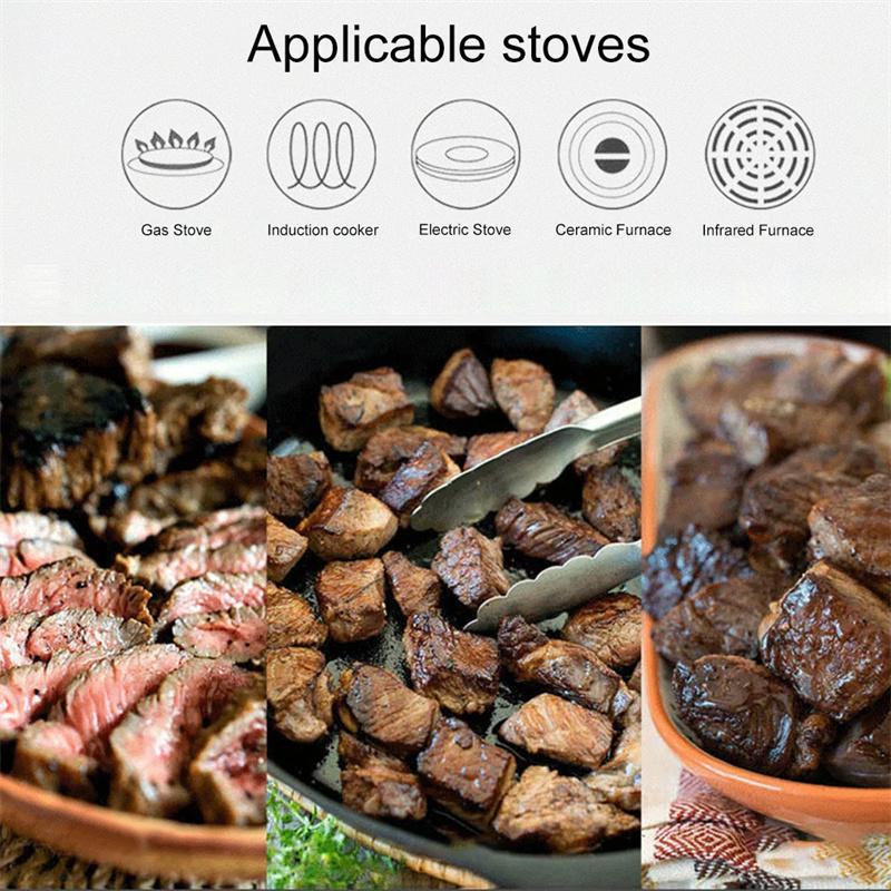 28cm Cast Iron Round Griddle For Crepes And Pizza with Dual Handles Pancake Pizza Pan Kitchen Outdoor BBQ Grill Cookware Fry Pan