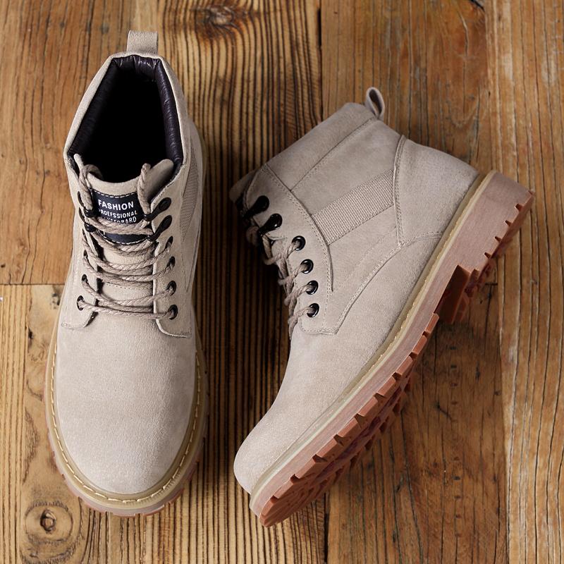 Mens Boots Fashion Motorcycle Boots Handsome Casual Sheos Men Suede Leather Platform Shoes Spring Autumn Ankle Boot Short Botas
