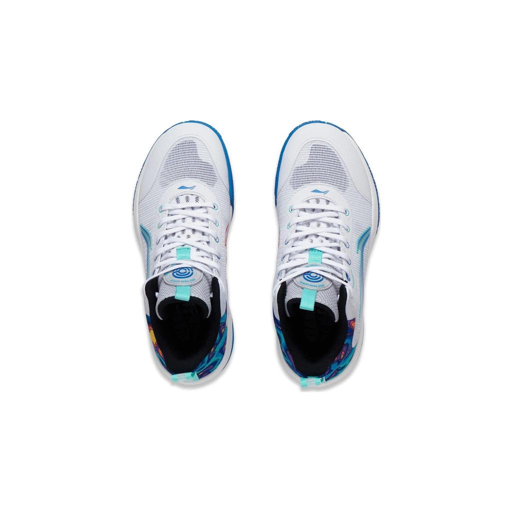 LiNing Pioneer Primary 3.0 Comfortable Non-Slip Wear-Resistant Rebound Low-Top Basketball Shoes Kids sneaker White Blue YKBT028-3