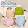Retractable Handle Mini Suitcase Storage Box Desk Organizer Toy Box  Home Organization