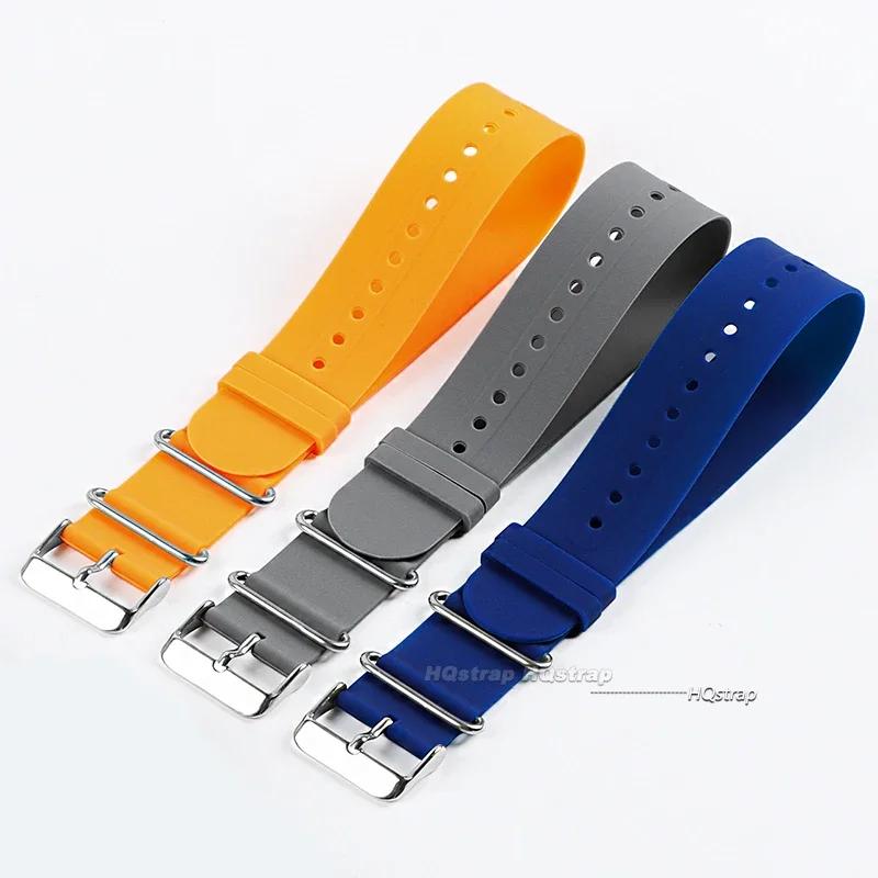 18mm 20mm 22mm Silikon Einteilige Uhrenarmbänder Universelles Weiches Wasserdichtes Gummi-Uhrenarmband für Damen Herren Schwarz Blau Grau Armband