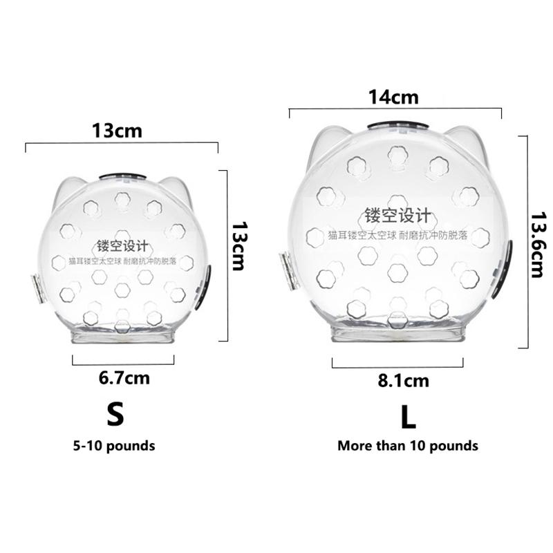 Portable Cat Head Cover Head Protection Space Ball Transparent Bite Proof Scratch Proof Breathable Sturdy Safe Pet Cat Supplies